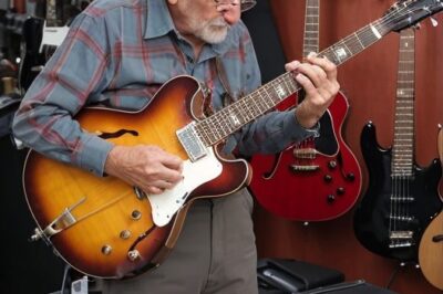 An 81-year-old grandpa walks into a guitar store, picks up one of the guitars, and starts playing to everyone’s amazement.